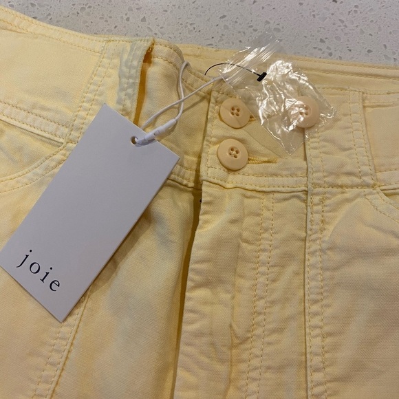 Joie Mirenda Yellow High Rise Cropped Tapered Pants Color Banana NEW - Picture 13 of 15